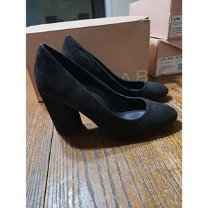 New Size 8 JustFab Black Daphne Pumps Chunky Block High Heel Dress Shoes Slip On